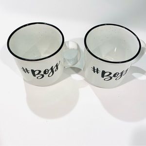 Austin & Ash #Boss White & Black Coffee Mug Set of 2